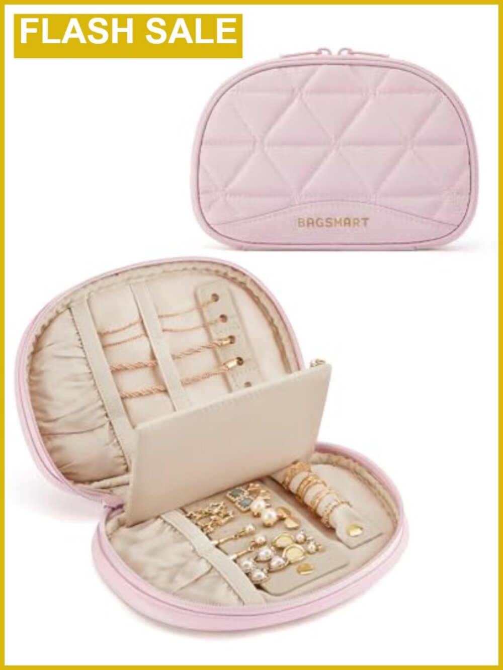 Travel Jewelry Case Organizer Roll Portable Storage Rings Necklaces Earrings